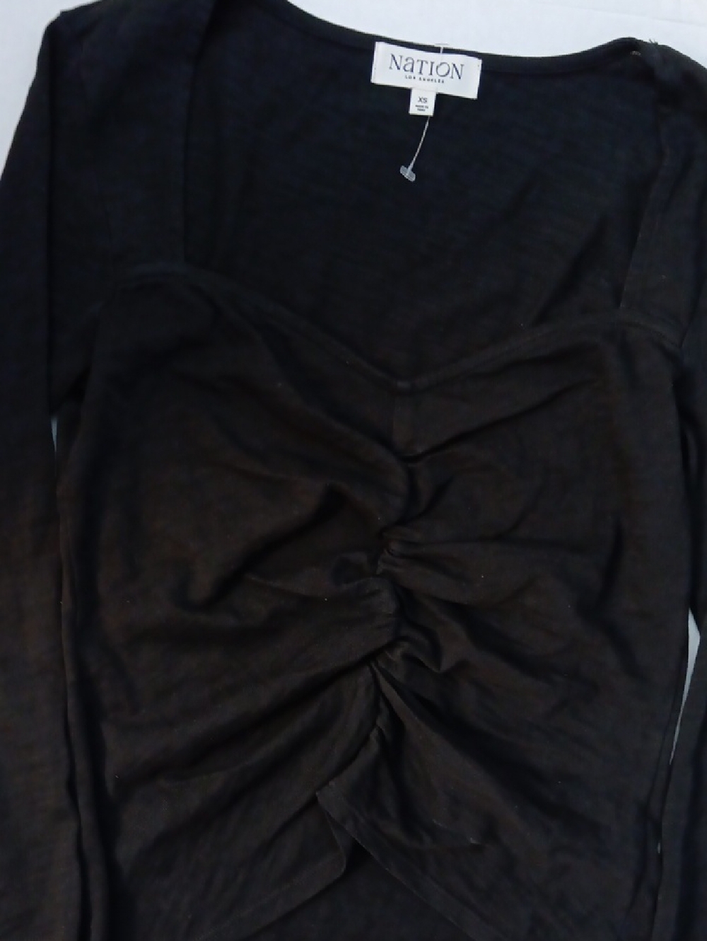 Nation Black Ruched Front Top - Picture 3 of 5